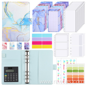 Hardcover Spiral Notebook with Stickers Set Gift Diary